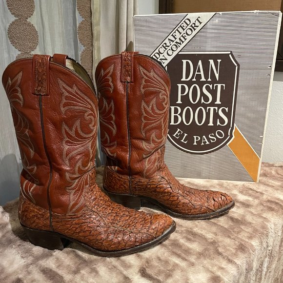 Dan Post Shoes Dan Post Mens Exotic Sea Bass Cowboy Boots Made In